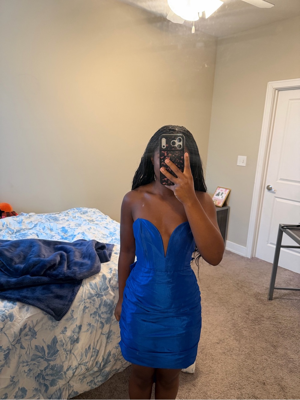 REVOLVE Strapless Sapphire Blue Sweetheart Bodycon Dress